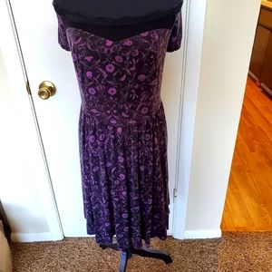Disney Off Shoulder Purple and Black Dress